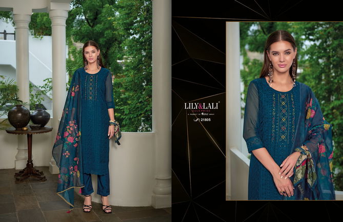 Organza Chikan Kari Vol 3 By Lily And Lali Designer Kurti With Bottom Dupatta Wholesale Price In Surat
